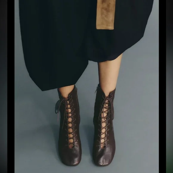 Zara Leather Kitten Ankle Boots - Picture 11 of 17